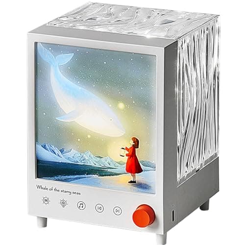Image of fesoklaf Aurora Light White Noises Bluetooth Speaker with Color Projection, Stepless Dimming, Light-Sound Sync, 10H Playtime for Sleep,Home, Bedroom Decor, Gift Idea