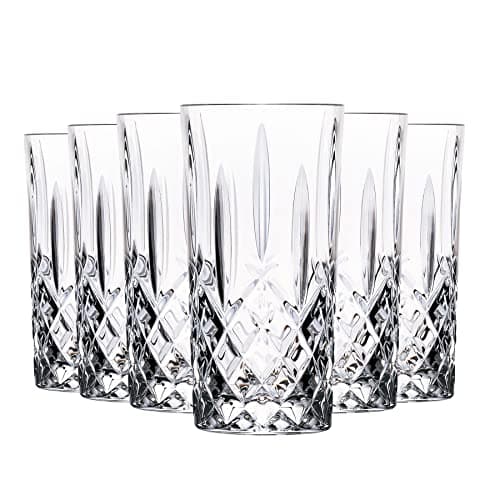 Image of RCR 6X 396ml Crystal Glass Highball Glasses Orchestra Range Hi-Ball Cocktail Juice Tumblers Glass Set - Gift Boxed - Made in Italy Crystal