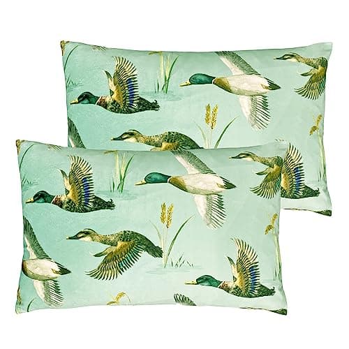 Image of Evans Lichfield Country Duck Pond Rectangular Polyester Filled Cushion - Twin Pack