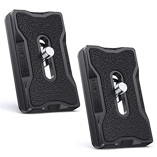 Image of K&F CONCEPT Camera Quick Release Plate, 2 Pack Aluminium Quick Release Plate with 1/4 Inch Thread, Arca-Swiss Quick Release System for Most Tripods, Tripod Head, DSR/DSRL Camera