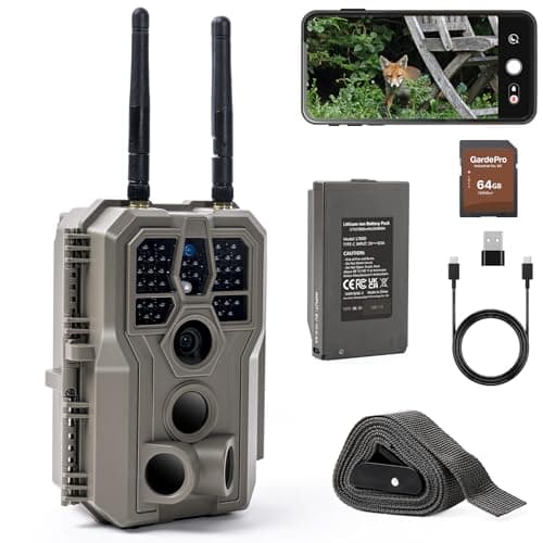 Image of GardePro E8 2.0 Pro Wildlife Camera Dual Antenna WiFi with 64GB SD Card, 64MP H.264 4K Video Rechargeable 7800mAh Battery, Cellular Transmission, 30m Night Vision Motion Sensor 0.1s Trigger, IP66