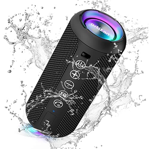 Image of Ortizan Bluetooth Speaker, Speakers Wireless Bluetooth 5.3,IPX7 Waterproof, 24W Stereo Sound, 30H Playtime, RGB Light, TF Card & AUX Portable Bluetooth Speaker for Outdoor Travel, Sport