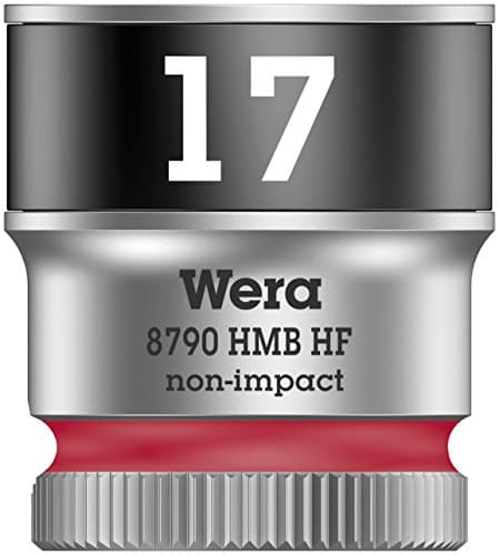 Image of Wera 05003751001 8790 HMB Holding Function Zyklop Socket, Red, 3/8-Inch, 17 x 29 mm