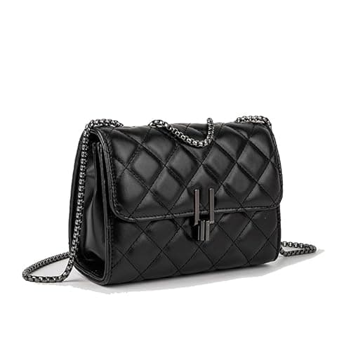 Image of CYNBHH Crossbody Bags for Women Fashion Quilted PU Leather Shoulder Bag with Metail Chain Strap Chain Shoulder Bag Tote Bag Cell Phone Wallet Purse Handbag Lady Gift