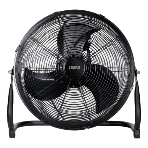 Image of Zanussi ZNGF1621B 16" High Velocity Floor Fan - 3 Speeds, Easy Setup, Portable, Tilt Function, Ground Fan Black