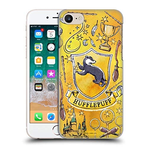 Image of Head Case Designs Officially Licensed Harry Potter Hufflepuff Pattern Deathly Hallows XIII Hard Back Case Compatible With Apple iPhone 7/8 / SE 2020 & 2022