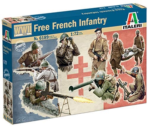 Image of Italeri 510006189-1:72 French Infantry (WW II), Model Building Kit, Standing Model Building, Crafts, Hobby, Gluing, Plastic Kit, Unpainted