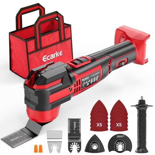 Image of Ecarke Brushless Oscillating Multi-Tool – Compatible with Milwaukee 18V Batteries, 21,000 OPM, 6-Speed Variable Control, 4.5° Cutting Angle, Multitool with LED Work Light (NO Battery)