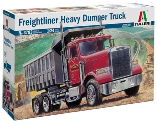Image of Italeri 3783 1:24 Freightliner Heavy Dump Truck, Faithful Replica, Model Building, Crafts, Hobby, Gluing, Plastic Kit, Assembly, Medium, Unpainted