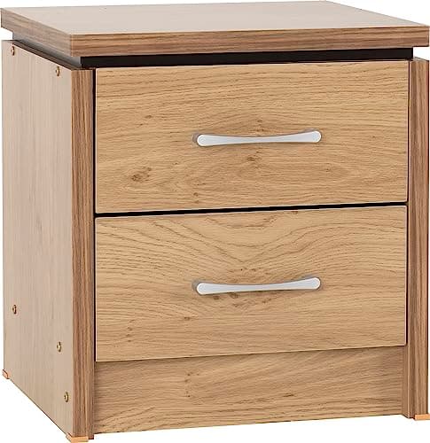 Image of Seconique Charles 2 Drawer Bedside in Oak Effect Veneer