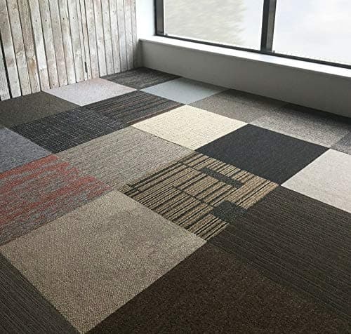 Image of 20 x Mixed Colours Carpet Tiles 5m2 Heavy Duty Commercial Premium Retail Office Flooring Random, Bitumen Backed