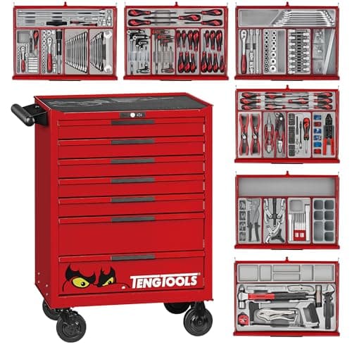 Image of Teng Tools 516 Piece PRO35 26 Inch Wide Red Mixed Mechanics General Hand Tool Kit - TKW26R516T