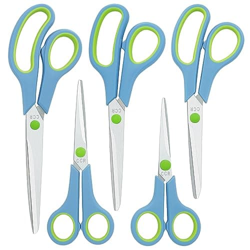 Image of CCR Scissors, Soft Grip Multi-Purpose Scissors, Suitable for Home, Office and School, 5 Set