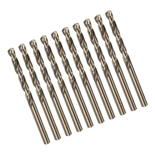 Image of TOP-VIGOR 10Pcs 5.9mm Cobalt Jobber Drill Bits, M35 High Speed Steel HSS Twist Dril Bit Tool with Straight Shank for Drilling Hardened Metal, Stainless Steel, Cast Iron, Wood and Plastic