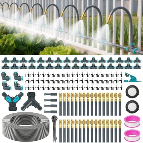 Image of 360° Adjustable Automatic Drip Irrigation Kit, 200FT Quick-Connect Garden Watering System with 32 Bendable Nozzles & 1/4" Fast-Lock Tubing for Vegetable Beds, Potted Plants, Lawn