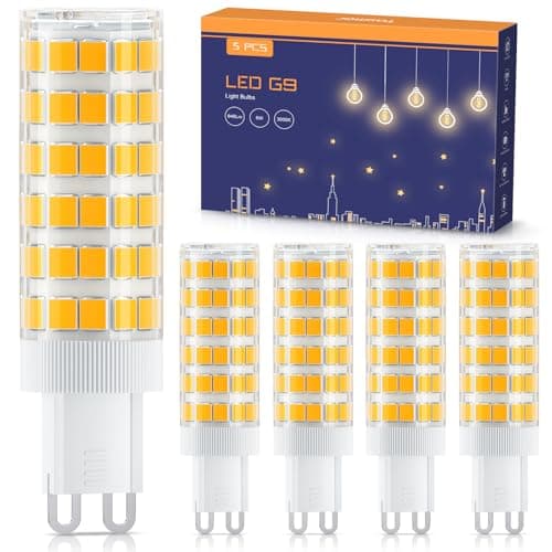 Image of TASMOR G9 LED Bulbs 8W, Warm White 3000K, Equivalent to 80W Halogen Bulbs, No Flicker, Non-Dimmable, Energy Saving LED Light Bulbs, 840LM, 5 Packs