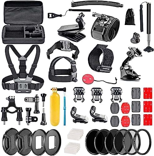 Image of Navitech 60-in-1 Action Camera Accessories Combo Kit with EVA Case - Compatible With ITEK I67002 Action Pro Sports Camera