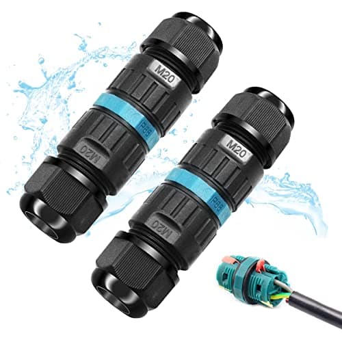 Image of Cable connector waterproof IP68 2pc type 3-pole underground cable connector branch box suitable for cables with a diameter of 5-12mm, connector cable conduit distribution box garden connection box