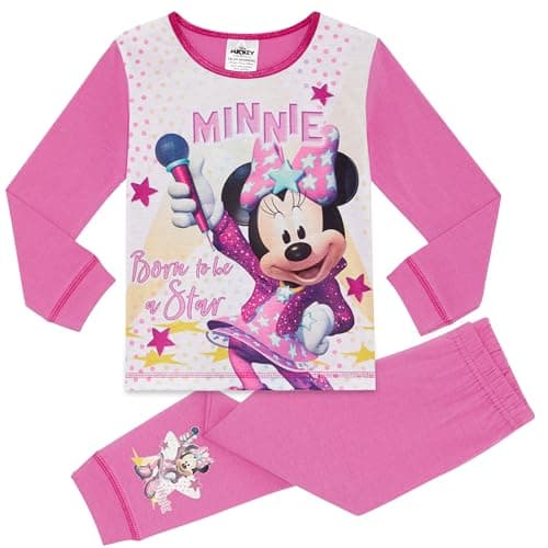 Image of Disney Minnie Mouse Girls Nightwear Pyjama Set Age 3-4 Years Pink