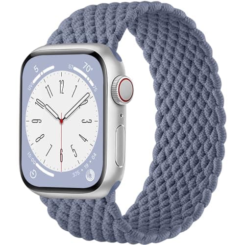 Image of Maledan Braided Solo Loop Straps Compatible with Apple Watch Strap 40mm 41mm42mm 38mm for Women Men, Adjustable Stretchy Elastic Sport Band for iWatch Strap Series 10 9 8 7 6 5 4 3 2 1 SE Ultra