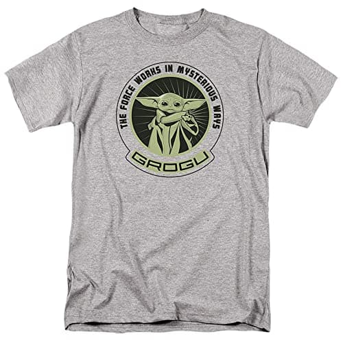 Image of Cotton Soul Star Wars Mandalorian Grogu Baby Yoda Mysterious Ways Unisex T Shirt, Grey Heather, Large