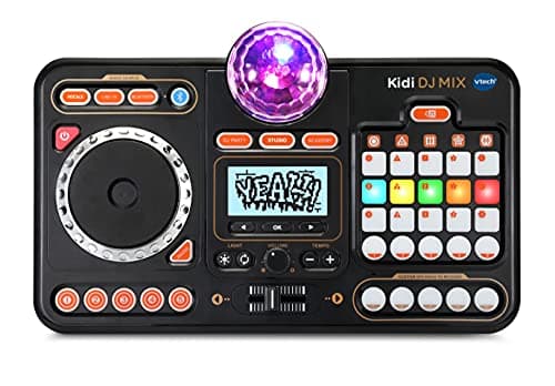Image of VTech Kidi DJ Mix (Black), Toy DJ Mixer for Kids with 15 Tracks and 4 Music Styles, with Lights and Effects, Educational Toy, Interactive Toy for Kids Aged 6 Years +,10.4 x 35.8 x 24.3 cm