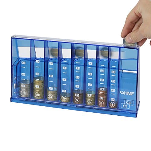 Image of HMF 4710-05 EURO Coin Sorter Counter 24 x 5 x 12 cm, blue