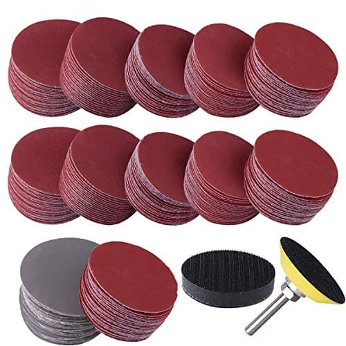 Image of Keyohome 300 Pcs Sanding Discs Pads, 50mm/2Inch Hook and Loop Pads with 1/4" Shank Backing Pad & Foam Buffering Pad 80/180/240/320/400/600/800/1000/2000/3000 Grits