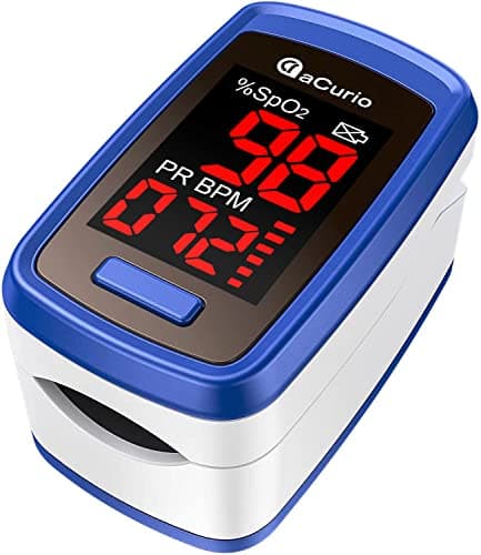 Image of aCurio Pulse Oximeter NHS Test Oximeter - CE Approved Oxygen Monitor Finger Adults and Child Heart-Rate Monitor - Oxygen Saturation Monitor Accurate Fast Blood Oxygen Monitor Heart Rate Monitor