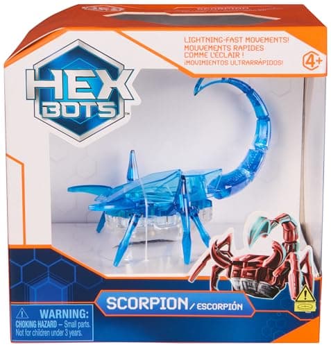 Image of HEX BOTS Robotic Scorpion, Autonomous Mechanic Scorpion Toys for Kids, Adjustable Robotic Scorpion Figure, Robot Toys for Boys & Girls Ages 4 & Up, Blue