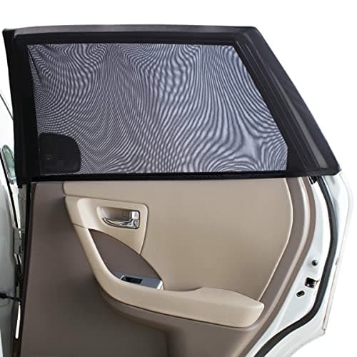 Image of Car Rear Children's Window Shades for Baby (Pack of Two) - Stretchable & Breathable Window Screens for Sun Protection Sunshade, Car Window Shade All-round Protection for Kids - Fits Most Vehicles