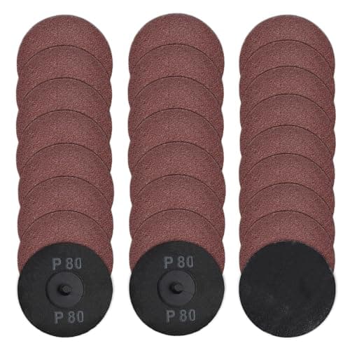 Image of SPEEDWOX 25pcs 3 Inch Quick Change Disc Set 80 Grits Sanding Disc Roll Lock R-Type Roll Lock Adapter & Backing Pad for Die Grinder Surface Strip Grind Polish Finish Burr Rust Paint Removal