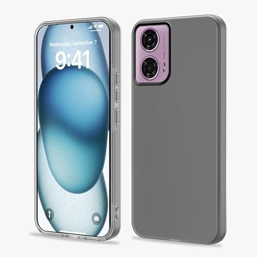 Image of YUXING Case for Motorola Moto G24/G04/G04S, Slim Matte Anti-Fingerprint Phone Cover PC TPU 2 In 1 Shell, Soft Touch Anti-Scratch Protection (Black)