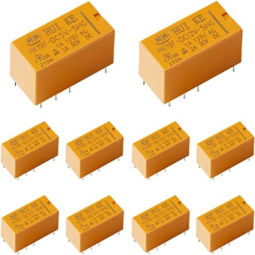 Image of Youmile 5 pcs PCB Power Relay HK19F-5V DC 5V DPDT Relay Coil 8 Pin 2NO 2NC + 5 pcs PCB Power Relay HK19F-12V DC 12V DPDT Relay Coil 8 Pin 2NO 2NC