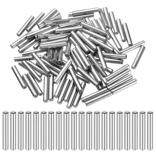 Image of sourcing map 50 Pcs 4mm x 25mm Dowel Pins Bearing Steel Cylindrical Dowel Pins Shelf Support Peg Pin Rod Fasten Elements Metal Shelf Pegs +/-0.02mm Diameter Tolerance, Silver Tone