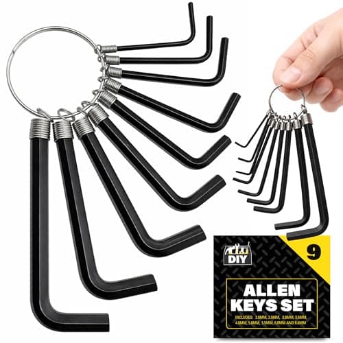 Image of SOL 9pk Small Allen Key Set Heavy Duty Hex Tools 2mm to 8mm Sizes Hardened Steel Wrenches Short Arm Precision Fit for Furniture Assembly DIY Repairs Bicycle Maintenance Workshop Home Use