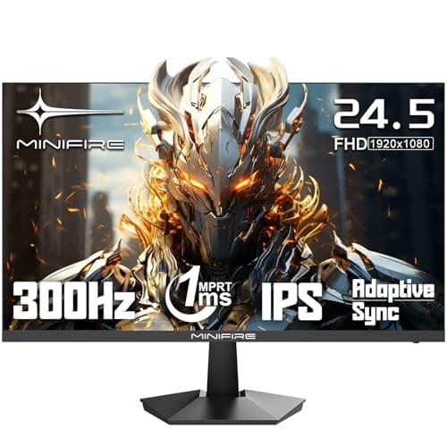 Image of Minifire 24.5 Inch 300Hz Gaming Monitor, Full HD 1080p Fast IPS, 1ms MPRT, Adaptive-Sync, DCI-P3 90%, sRGB 120%, HDR, Anti-Bluelight, HDMI 2.0 & DP1.4, Eye Care, VESA 75x75 (MFG25X1 Pro)