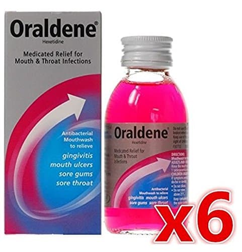 Image of 6 x Oraldene® Medicated Mouthwash Mouth Wash for Mouth Ulcers Sore Gum Throat Infection 200ml