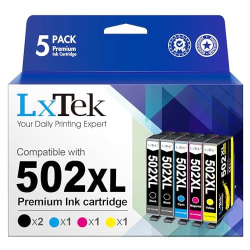 Image of LxTek 502XL Compatible Ink Cartridge Replacement for Epson 502 XL Ink Cartridges for Epson Expression Home XP-5105 XP5100 Workforce WF-2860 WF-2860DWF WF-2865DWF (black cyan magenta yellow,5-Pack)
