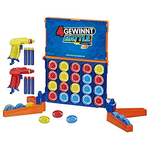 Image of Hasbro Gaming E9122100 4 wins Battle, Powered, Contains Blaster and Nerf Darts, Game for Children Aged 8 and up, Multi
