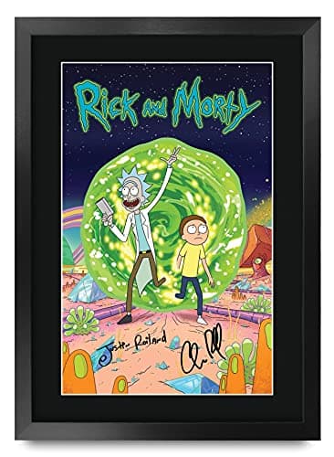 Image of HWC Trading A3 FR Rick and Morty Justin Roiland Gifts Printed Signed Autograph Picture for TV Memorabilia Fans - A3 Framed
