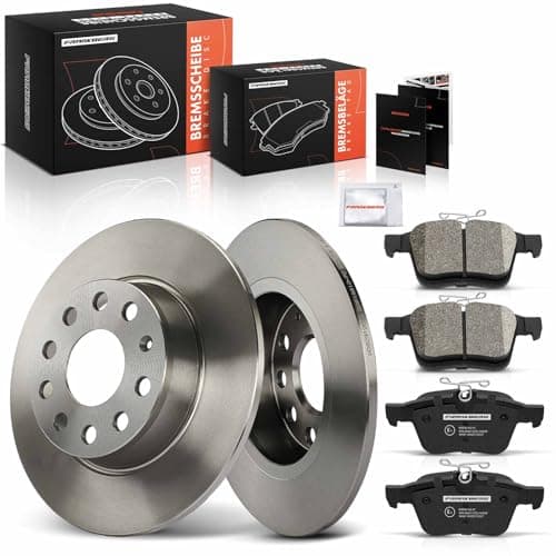 Image of Frankberg Brake Kit incl. 2x Brake Disc + 4x Brake Pad Rear Compatible with K.a.r.o.q ND7 NU7 Golf VII 5G1 BE1 BE2 BQ1 A3 Sportback Replace# 5Q0615601D