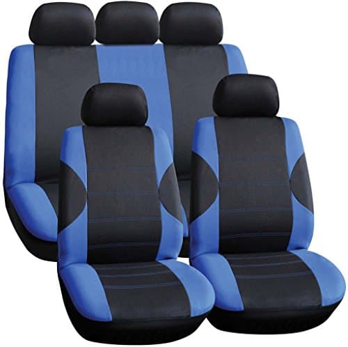 Image of Streetwize SWSC56 Polyester Seat Cover Set with Zips - Blue (11 Pieces)