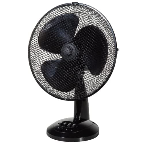 Image of Zanussi 12" Inch, Lightweight, Portable Desk Fan, 3 Speed Settings, Wide-Angled Oscillation, Powerful Airflow, Quiet Operation, Perfect for Bedroom or Office, Black - ZNPDF1221B