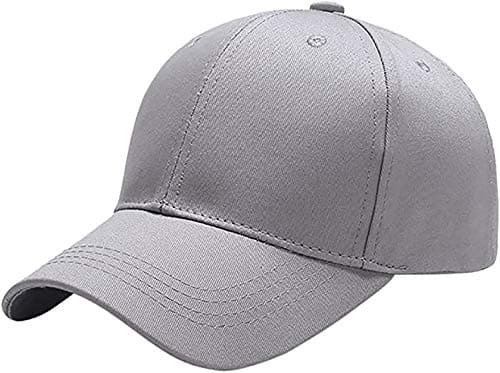 Image of Etyepoh Baseball Cap Polo Style Classic 6 Panel Adjustable Sport Solid Sun Hat Unisex (Grey)