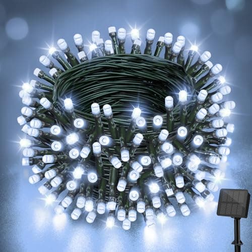 Image of Joolivo Solar Lights Outdoor Garden, 12M/40FT 120 LED Solar String Lights Waterproof, 8 Modes Solar Powered Fairy Lights for Tree Patio Yard Party Garden Terrace Decorations Cool White
