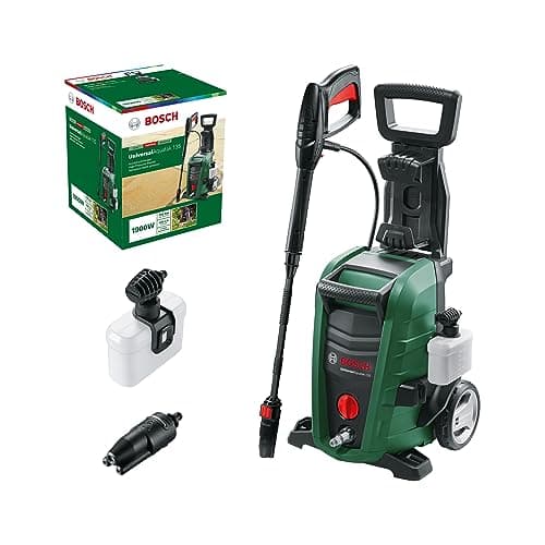 Image of Bosch UniversalAquatak 135 High Pressure Washer, 1900 W, 135 Bar, 450 l/h Flow Rate with 3-in-1 Spray Nozzle and Detergent Nozzle, Carton Packaging, Black/Green