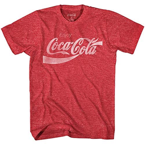 Image of Coke Classic Vintage 80's Adult Logo T-Shirt, Heather Red, Medium