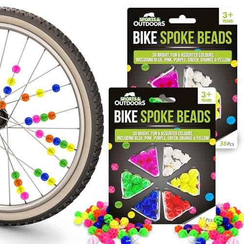 Image of SOL 72pcs Bike Accessories Kids Spoke Beads, Multicoloured Bicycle Spokey Dokeys, Bright and Fun Assorted Colours, Easy to Use Plastic Clip Wheel Reflectors for Girls and Boys
