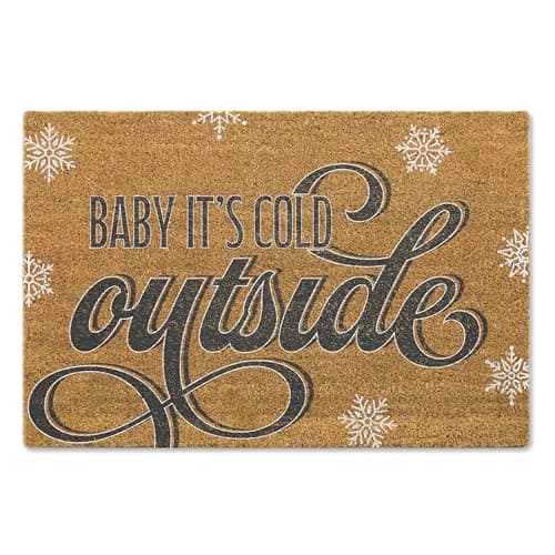 Image of A1 Graphics Ltd Christmas Doormat Baby It’s Cold Outside Printed Coir Mat, Festive Holiday Door Mat for Porch or Entryway, Winter Welcome Rug, Front Door Decor, Seasonal Gift for Home